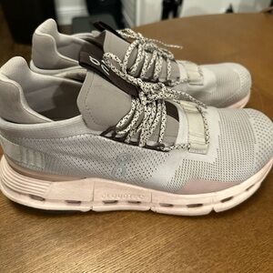 On Running Cloudnova Cream and Brown Sneakers